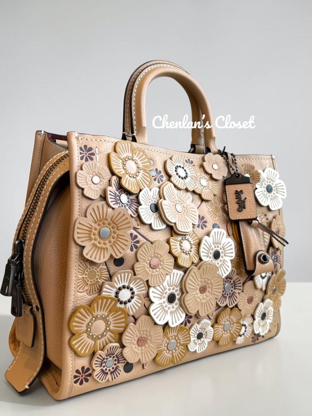 Like New Coach Rogue 30 Tea Rose Satchel - Picture 3 of 15